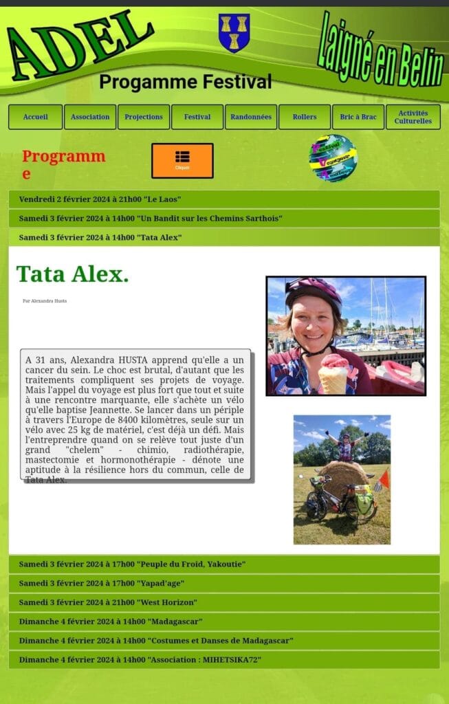 Affiche du programme d'un festival